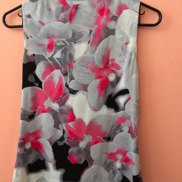 Calvin Klein (PM) gray V neck draped blouse - Picture 3 of 4